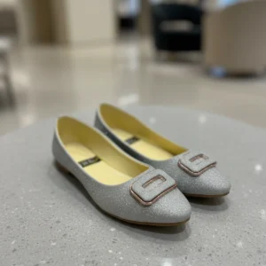 Buckle Glitter Flats
