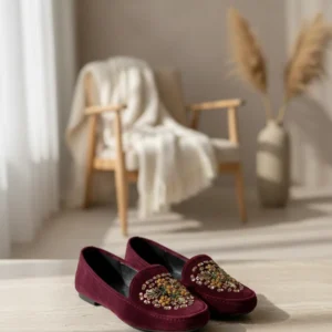 Velvet Floral Moccasins
