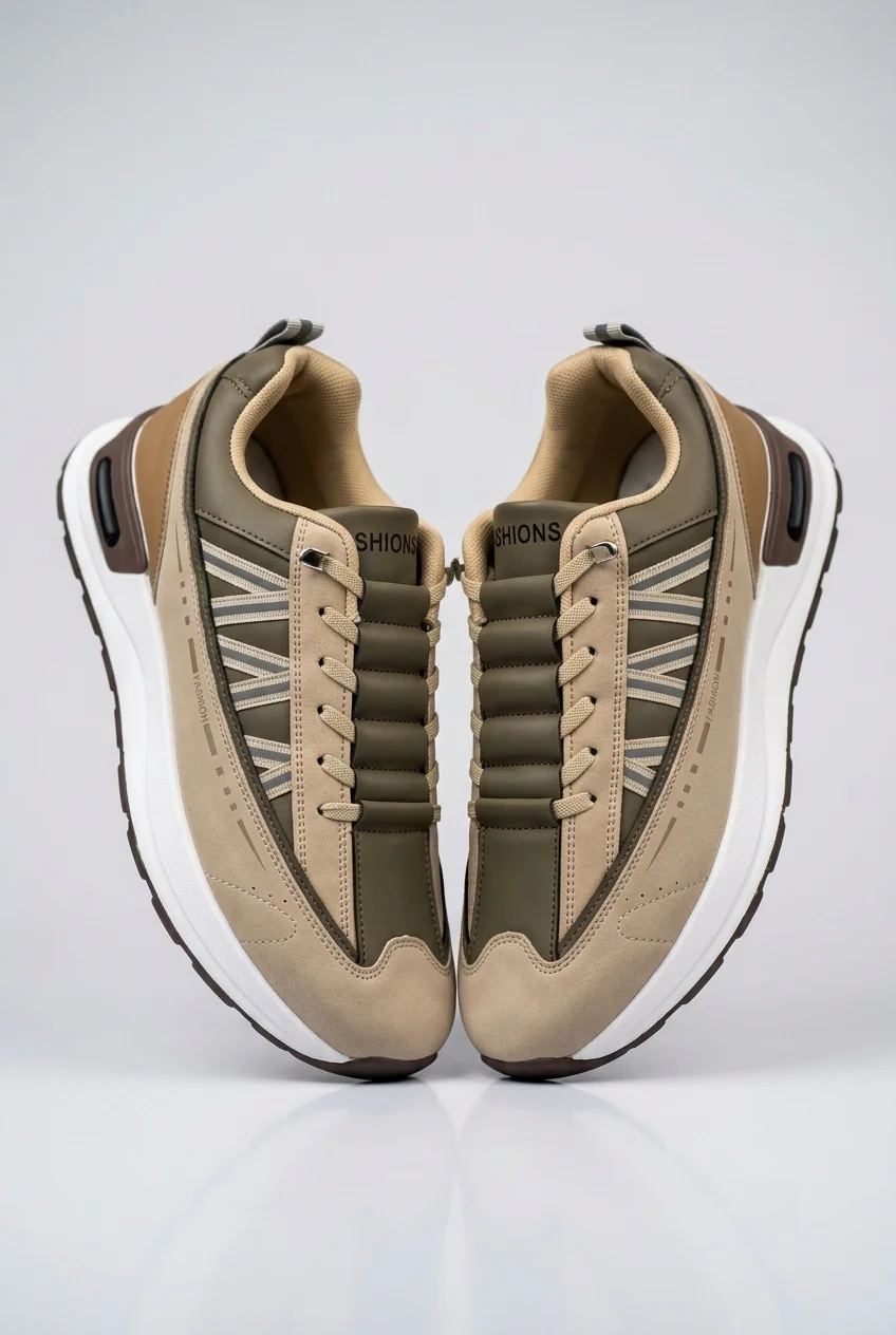 Earth-Tone Utility Streetwear Sneakers