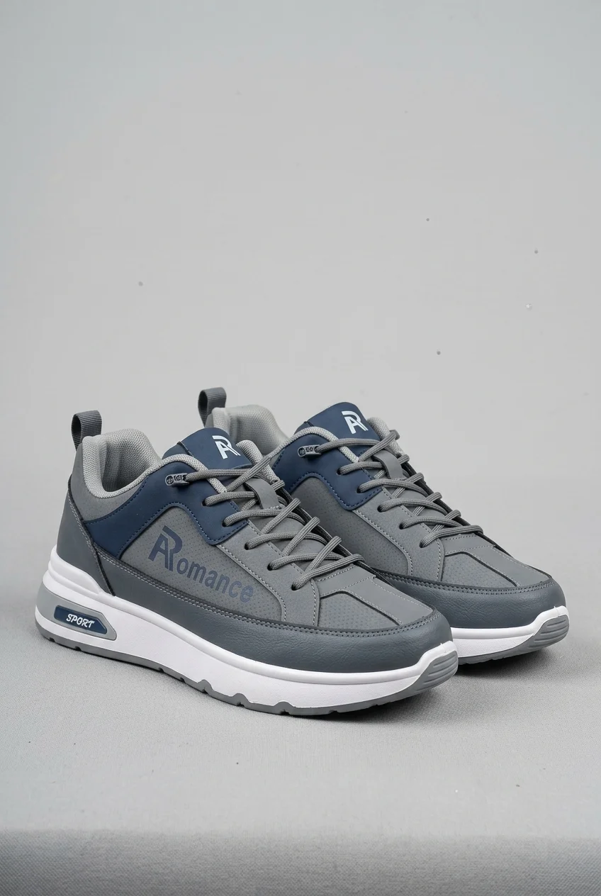 Urban Slate Grey & Navy Sporty Sneakers