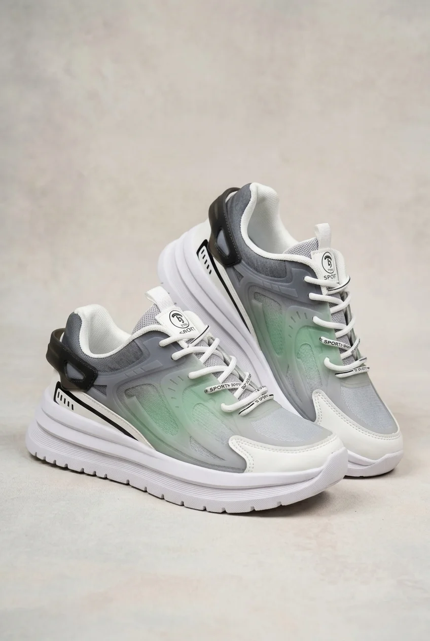 Futuristic Gradient Mesh Casual Sneakers